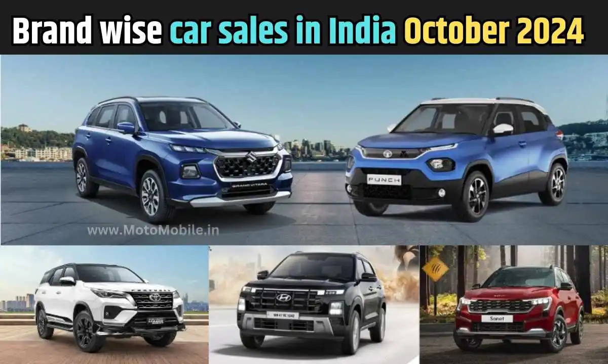 Brand wise car sales in India October 2024